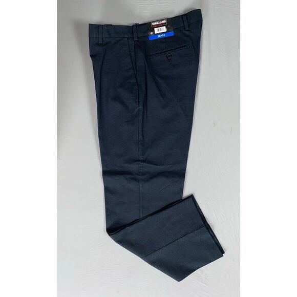 Kirkland Men's Non-Iron Stretch Chino Dress Pants in Black Pindot. 36X32, NWT! - Picture 1 of 7